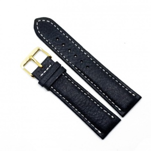 Curea Ceas „Fleurus Paris” – Piele Veritabilă de Vițel, Negru Clasic (18mm - 24mm)