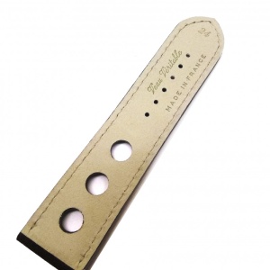 Curea Ceas „Fleurus Paris” – Piele Vițel Neagră, Design Perforat Rally (20mm - 24mm) - Img 2