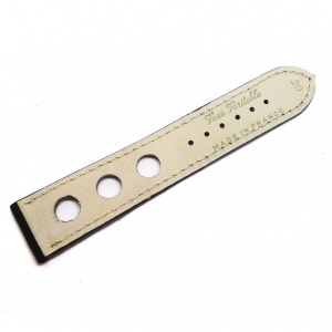 Curea Ceas „Fleurus Paris” – Piele Vițel Neagră, Design Perforat Rally (20mm) - Img 2