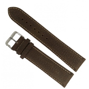 Curea Ceas „Maximus Espresso XL” 7K25 – Piele Maro Închis cu Cusătură Albă (20mm - 22mm)