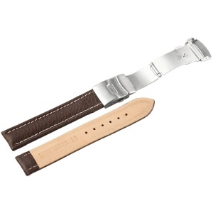 Curea Ceas Piele Naturala Maro Deployant Cusatura Alba 16mm 18mm 20mm 22mm 24mm 8162702001 - Img 3