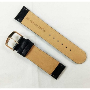 Curea Ceas Piele Naturala Neagra 20mm, 22mm - WZ2289 - Img 2