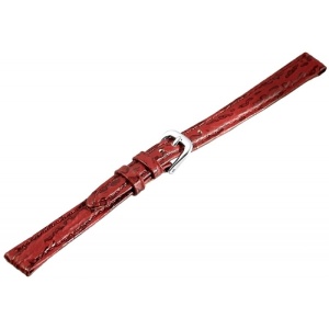 Curea Ceas Piele Naturala Rosie cu Imprimeu 10mm 813851510110 - Img 2