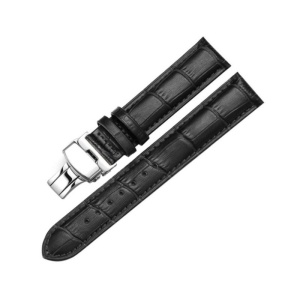 Curea ceas piele neagra Deployant 18 mm 20 mm 22 mm 24 mm C005