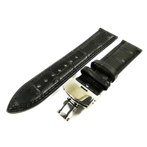 Curea ceas piele neagra Deployant 18 mm 20 mm 22 mm 24 mm C005 - Img 7