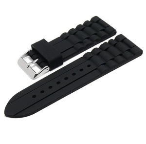 Curea Ceas Silicon Neagră Waterproof 18/20/22mm | Rezistentă la Apă | Cataramă Oțel