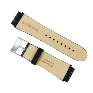 Curea Ceas Swatch Piele Naturală Neagra 23mm WZ3179 - Img 4
