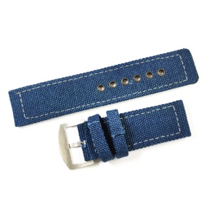Curea de ceas Albastra din material textil 24mm WZ4928 - Img 2