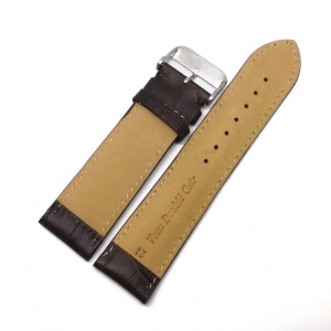 Curea de Ceas din Piele de Vițel – Maro Imprimeu Crocodil – 24/22 mm – Grosime 5 mm – Cusătură Maro - Img 2