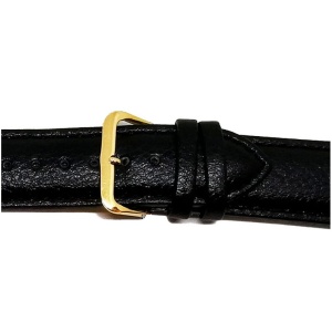 Curea de ceas din piele ecologica neagra - 18mm, 22mm C2951 - Img 2
