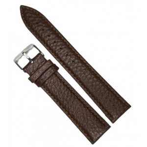Curea de Ceas din Piele Maro – Textură Bizonată – 20/22 mm – Cataramă Argintie – Lungime M