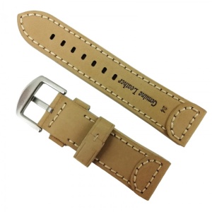 Curea de ceas din piele naturala Crem - 24 mm WZ2870 - Img 2