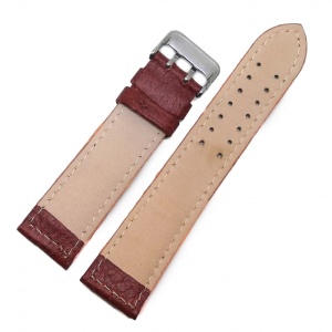 Curea de ceas din Piele Naturala - Culoare Rosie - Catarama dubla - 22mm - WZ3982 - Img 2