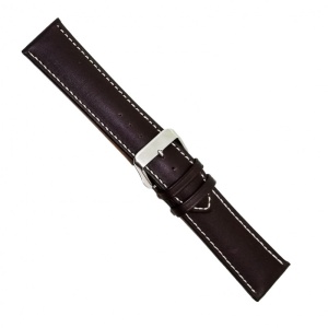 Curea de ceas din piele naturala maro - 24mm - C2957 - Img 3