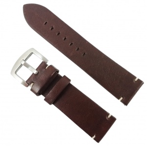 Curea de ceas din piele naturală maroniu - 24mm WZ2878