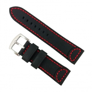 Curea de ceas din piele naturala Neagra - 24 mm WZ2868
