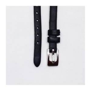 Curea de ceas din piele naturala neagra - 6mm - C2982 - Img 2