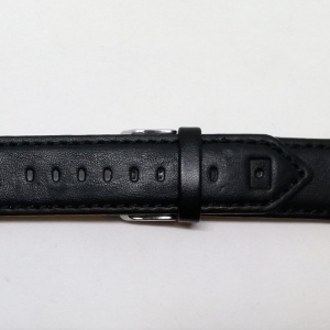 Curea de ceas din piele naturala neagra Puma, capete curbate - 20/26mm - C2977 - Img 3