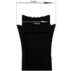 Curea de Ceas din Silicon Negru – 24mm | Capete Curbate | Hipoalergenică - Img 2