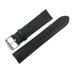 Curea de ceas JVD - Piele Naturala - Culoare Neagra si Cusatura Alba - 20mm, 22mm - WZ3992 - Img 2