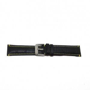 Curea de ceas neagra cu imprimeu 20mm 22mm - Img 2