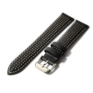 Curea de ceas Neagra din piele naturala 20mm 22mm GR1458 - Img 4