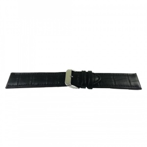 Curea de ceas Neagra din piele naturala cu imprimeu crocodil - 22mm 24mm - WZ3393 - Img 3