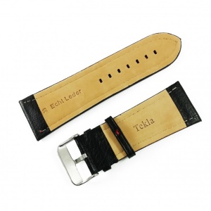 Curea de ceas Neagra din piele naturala si cusatura rosie - 28mm, 30mm, 32mm, 34mm - WZ3410 - Img 4