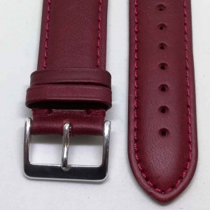 Curea de ceas XL din piele rosie 22mm WZ3312 - Img 2
