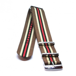 Curea Morellato tip NATO - Band Nastro Cannete - Culoare Kaki, Crem, Albastru, Rosu - 22mm - A01U3972A74837CR - Img 2