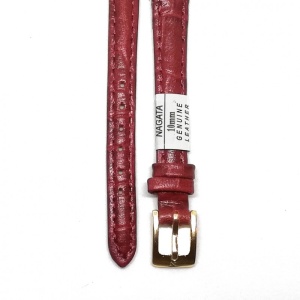 Curea pentru ceas din piele naturala Nagata Rosie - 10mm - Img 2