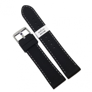 Curea pentru Ceas Morellato Carezza Silicone - Culoare Neagra, cusatura alba - 22mm - A01U3844187019CR