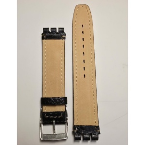 Curea Premium din Piele Naturală pentru Swatch 19mm – Black & White Edition - Img 2
