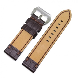 Curea Robusta – Piele Maro Imprimeu Crocodil – 24 mm – Grosime 5 mm – Cataramă Argintie – WZ4019 - Img 2