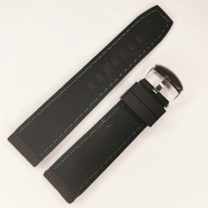 Curea Silicon Neagra Cusatura Verde cu Striatii 20mm 22mm 24mm WZ1901 - Img 2