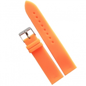 Curea Silicon Portocaliu Neon – 20 mm – Grosime 3 mm – Cataramă Oțel – Confort și Stil – WZ1428