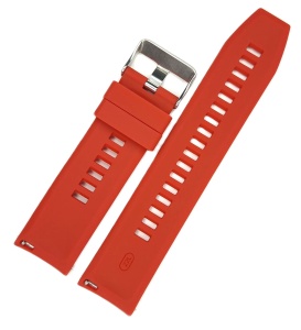 Curea SmartWatch Roșu din Silicon – 20/22 mm – Textură Mată – Cataramă Inox – Telescoape Incluse - Img 2