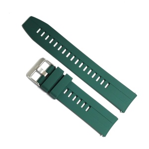 Curea SmartWatch Verde din Silicon – 20/22 mm – Textură Mată – Cataramă Inox – Telescoape Incluse