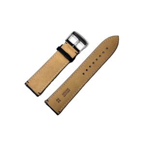 Curea unisex din piele naturală neagră, clasică, 18 / 20 / 22 / 24mm WZ966 - Img 2