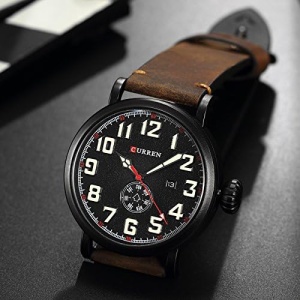 Curren 8283 – Ceas Bărbătesc Design Militar – Carcasă Aliaj – Curea Piele - Img 3