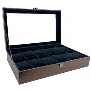 Cutie de Depozitare și Organizare Elegantă pentru 12 Ceasuri | CF-W54 | Maro| Watchzone