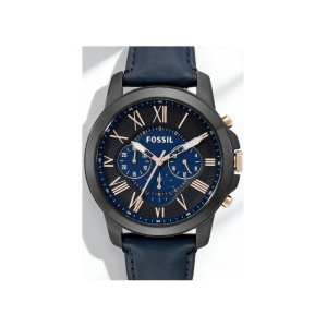 Fossil FS5061 – Cronograf Bărbătesc – Carcasă Neagră – Cadran Albastru cu Numerale Romane – Curea Piele - Img 5