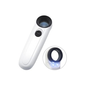 Lupă Portabilă 40X cu 2 LED-uri – Lentilă Sticlă Optică – Inspecții de Precizi
