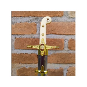 Sabie Ceremonială „Duque de Caxias” – Oțel cu Teacă – 59.5 cm – Decor Masonic și Colecție - Img 3