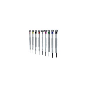 Set 9 Șurubelnițe Profesionale pentru Ceasornicărie – Suport Rotativ Acril – Capete Intersanjabile (Cruce și Plat) – CN0064 - Img 2