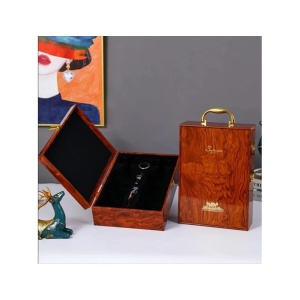 Set Cadou de Lux: Cutie pentru Două Sticle de Vin cu Accesorii Incluse - Img 2