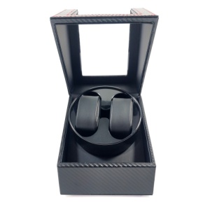 Watch Winder Negru Carbon cu Cusatura Rosie 2+0 - Img 2