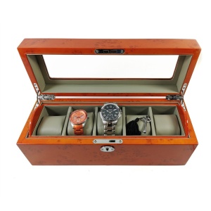 ⌚ Cutie Depozitare 5 Ceasuri din Lemn | Culoare Orange| Model CH33 ⌚ - Img 6