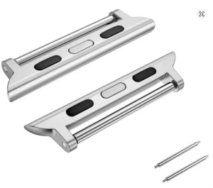 Adaptor Conector pentru Apple Watch – Oțel Inoxidabil Argintiu – 38-49 mm – Pentru Curele 14/20/22 mm – Personalizare iWatch - Img 1
