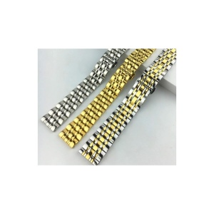Brățară Ceas Argintie Oțel Inoxidabil – 20/22 mm – Anse Drepte – Zale Pline – Închidere Fluture – WZ3426 - Img 2
